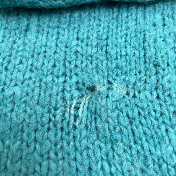 J&S Millenium Acrylic Alpaca Pullover Sweater Women Medium teal Green Fuzzy Knit - Picture 5 of 12